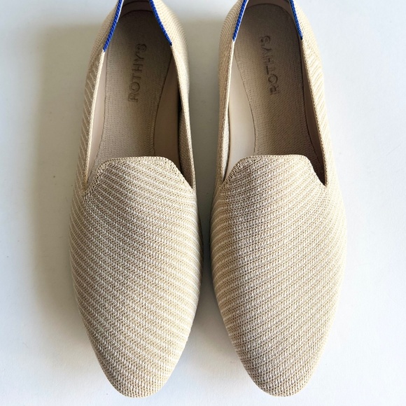 Rothy’s Cream White Textile Almond Toe Rubber Outsole Flats size 11 - Picture 6 of 15